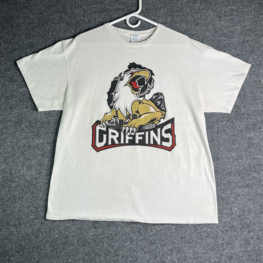 Vintage Grand Rapid Griffins T-shirt XL‎ White Graphic Print Amway